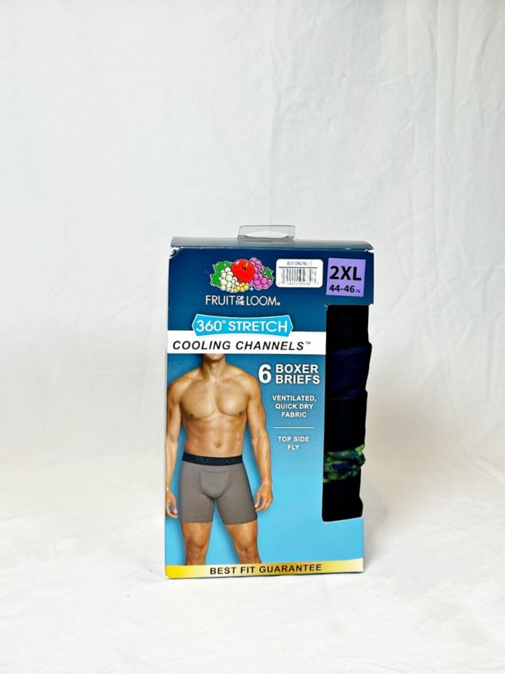 Fruit Of The Loom 6 Pack 360 Stretch Cooling Channels Boxer Briefs~2XL~New